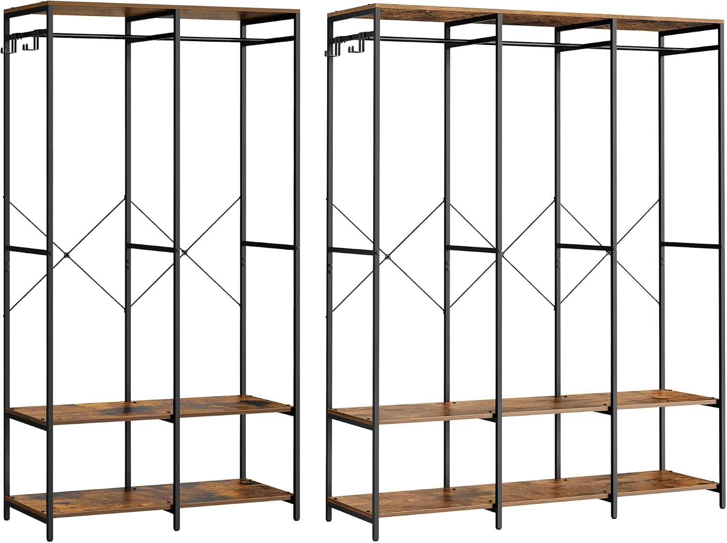Amazon.com: SONGMICS 2 Items Bundle-Clothes Racks, Freestanding Closet ...