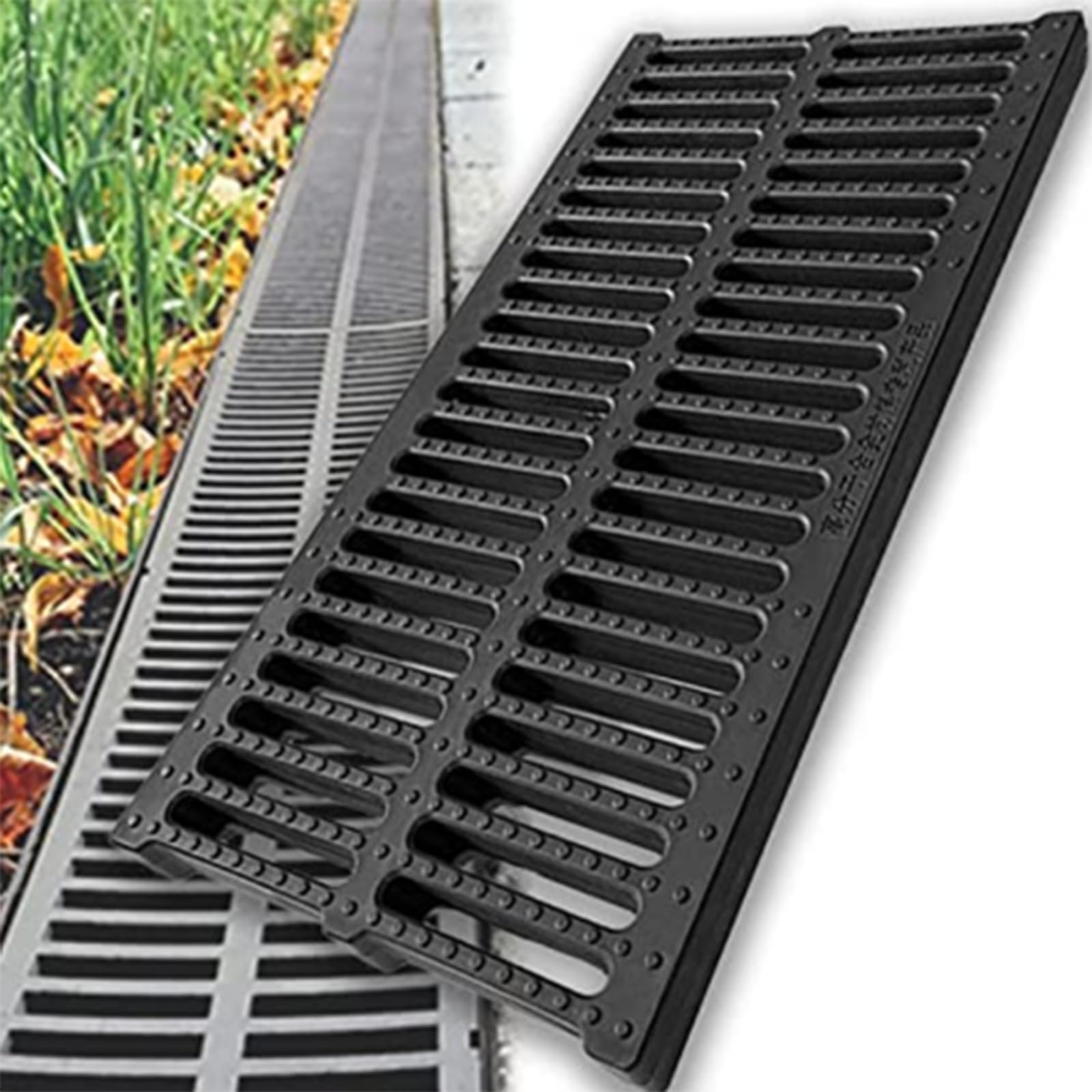 Unikicool Griglie Copertura Fognarie,Copertura Della Trincea,Fognarie Filtri Griglia Della Trincea,Design Antiscivolo,Anti-Intasamento,Griglia Di Scarico Per Prato,Giardini,Cortili,Garage