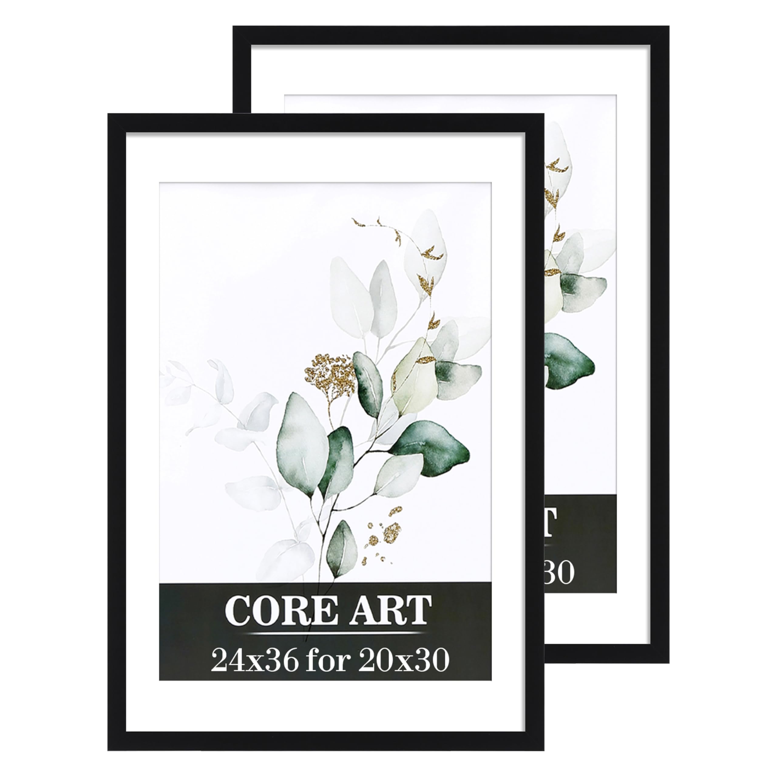 Photo 1 of **Broken the corner, only need change the frame**CORE ART 24x36 Poster Frame - Black Picture Frame for Wall Display, Fits 20x30 with Mat or 24 x 36 Without Mat, Horizontal & Vertical Mounting,2 Pack