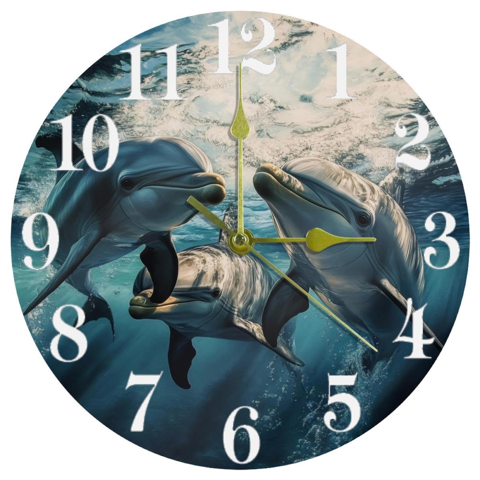 Horloge murale dauphin silencieuse sans tic-tac pour une chambre d'enfant apaisante