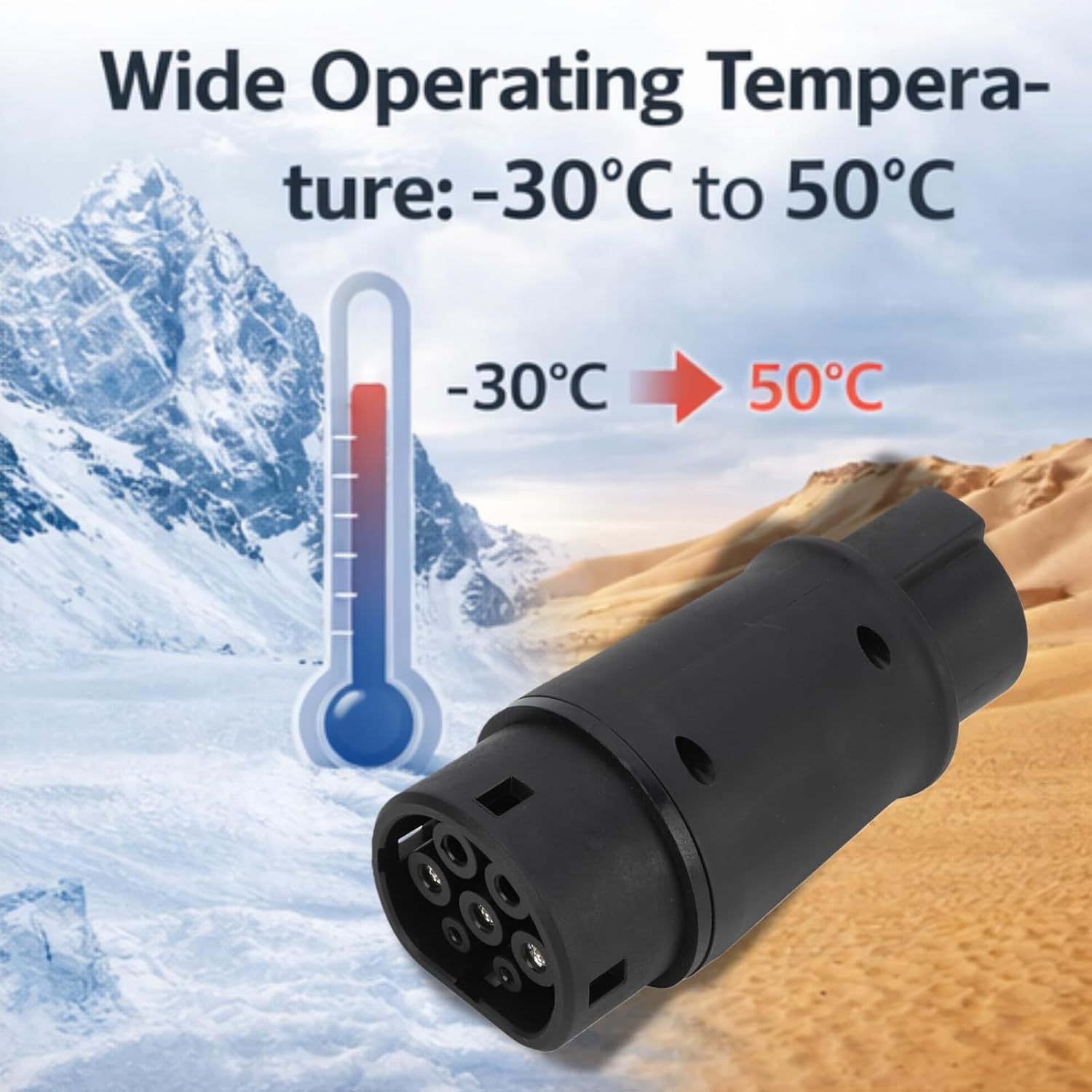 EV Charging Adapter, Type 1 to Type 2 EV Connector Electric Vehicles Charging Adapter IP54 16A 32A 240V Universal