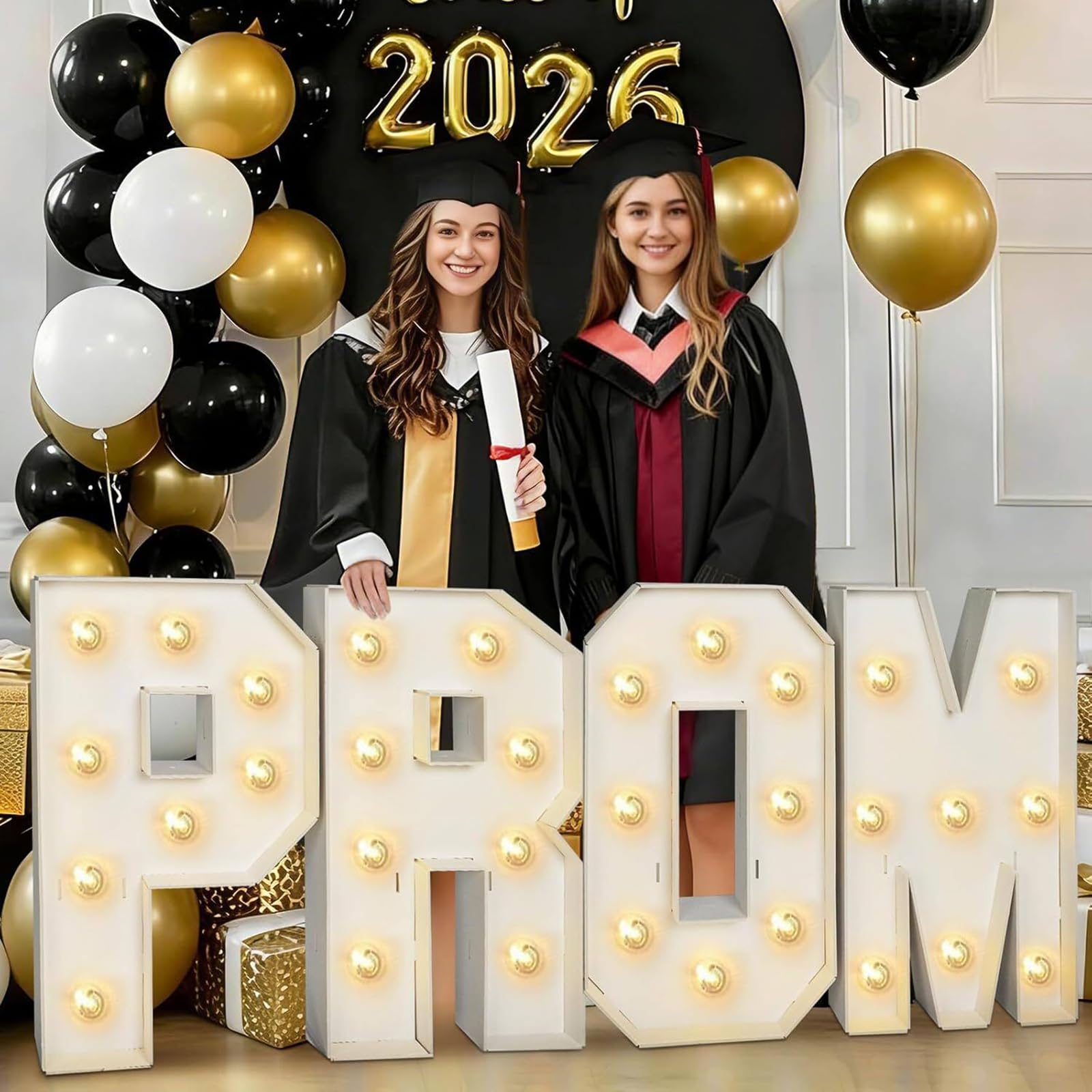 3FT Marquee Light Up Letters,PROM, 26 Alphabet Decor Lighted for Baby Shower Birthday Engagement Wedding Marry Me Graduation Party,PROM,91.5cm/36in