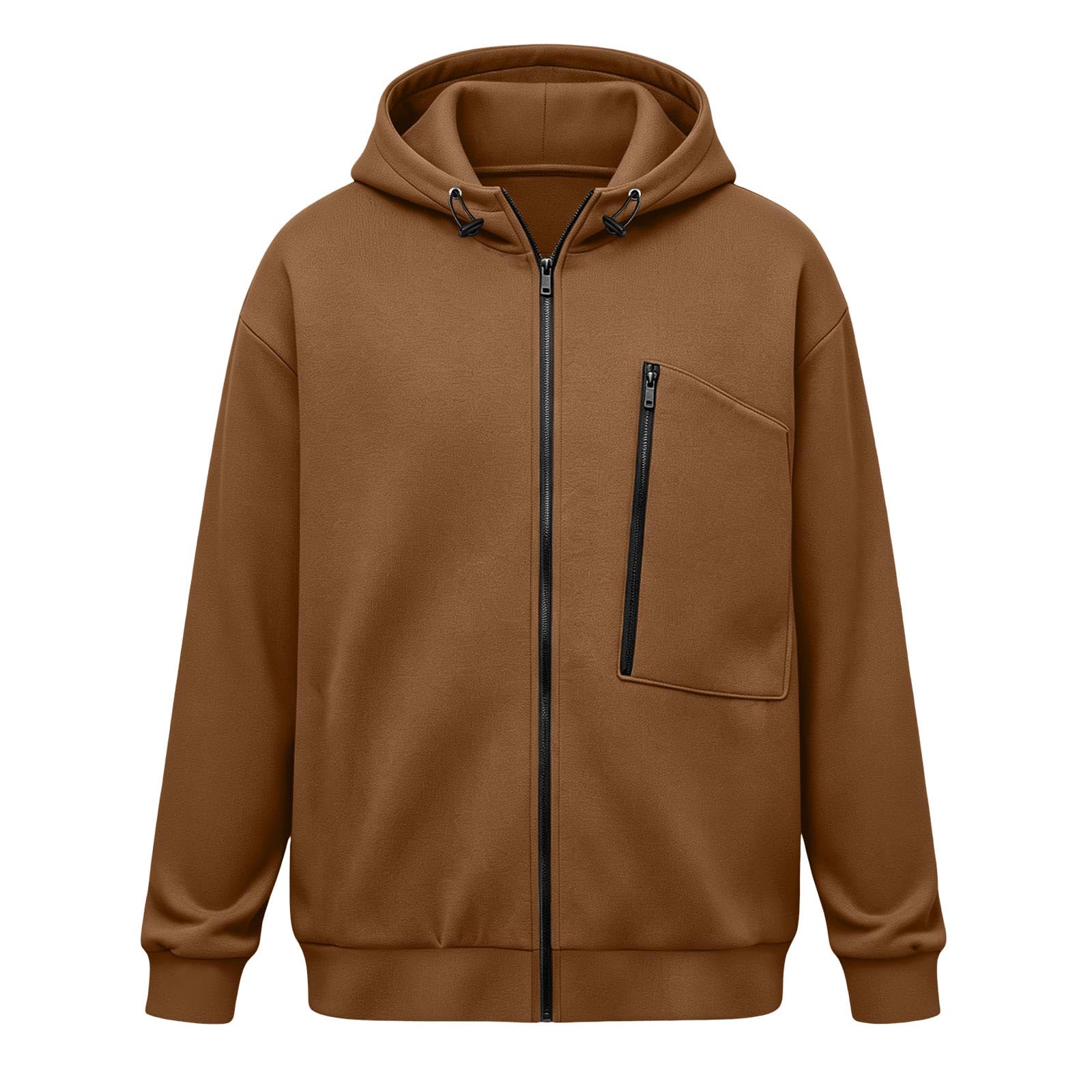 Sweatjacke Herren Mit Kapuze Sweatshirt Dünne Hoodie Oversize Pullover Mit Reissverschluss Kapuzenjacke Lässige Streetwear Herrenpullover Fashion Elegant Kapuazenpulli Freizeit Einfarbige Hoody S-XXL