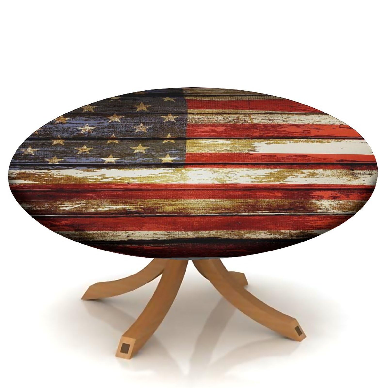 igoga sports Round Fitted Tablecloth for Dining Room Table, Elastic Edge Table Cover for Outdoor Picnic Patio Birthday Party or Indoor Table Decor Fits Tables Up to 32