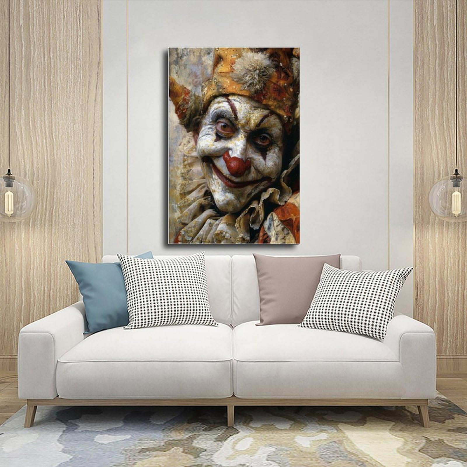 QOTOPGPG Stampa artistica su tela, motivo: Commedia Dell'Arte, decorazione artistica da parete per soggiorno, camera da letto, 60 x 90 cm