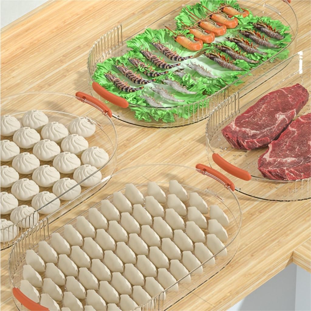 contenedor de Comida Caja de Dumpling for el hogar, Nevera, Caja Especial de conservación de Alimentos congelados, Caja de Almacenamiento de Dumpling congelada rápidamente 35 * 21 * 7CM