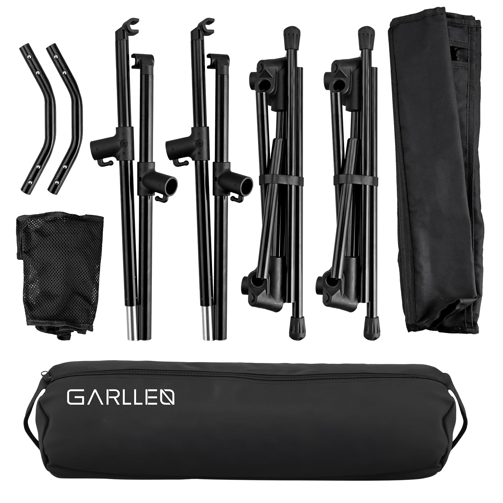 GARLLEN Campingtisch klappbar, 60x43x51cm Camping Tisch Klapptisch mit Getränkehalter, Netztasche & Tragetasche, Ultraleicht Gartentisch Picknicktisch Kleiner Tisch Outdoor für Strand Angeln Wandern