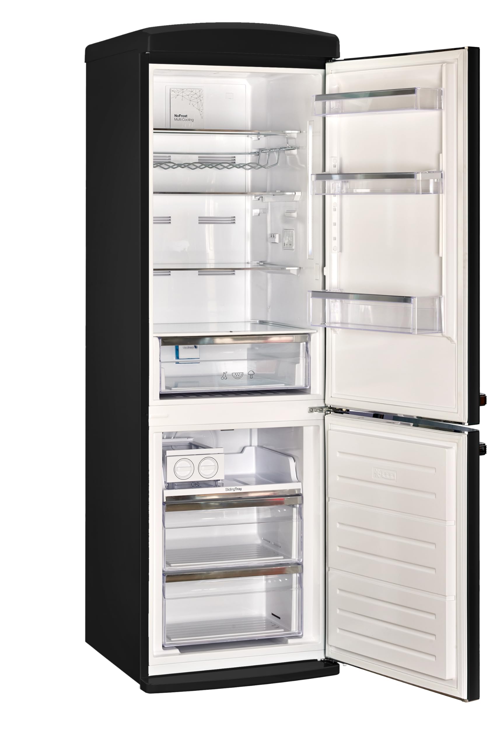 Unique Appliances Classic Retro 12 Cu.Ft. Bottom Freezer Refrigerator In Matte Black on Fridge.com - View 2