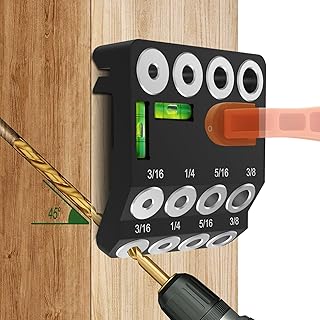 ENGYNC 30 45 90 Degree Angled Drill Guide Jig with 2 Torpedo Level, 4 Sizes Portable Drilling Hole Guide Jig for Straight ...
