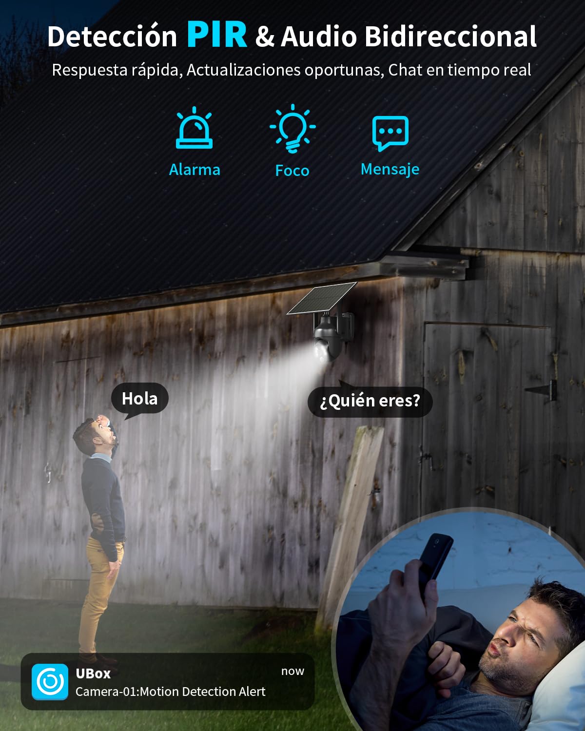SEHMUA 4G LTE Cámara Vigilancia Exterior Solar con SIM | 2K 3MP Camara 4G Sin Cable con Batería y Panel Solar PTZ 355°/100°, Visión Nocturna Colorida, Detección De Movimiento