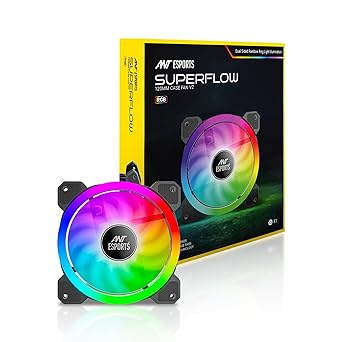Ant Esports Superflow V2 120 Auto RGB 120 mm 1200 RPM Case Fan I Cooler - Black
