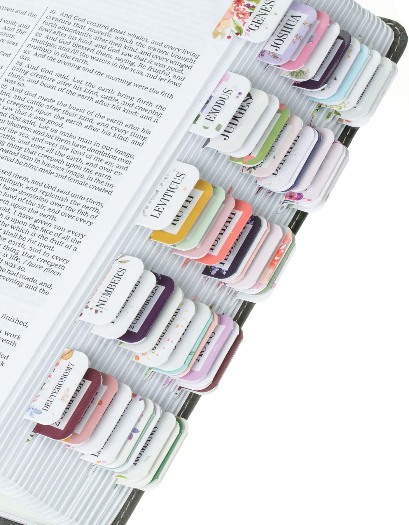 Mr. Pen- Bible Tabs, 120 pcs, Floral Design, Laminated Bible Tabs for Study Bible, Bible Tabs Old and New Testament Bible Book Tabs, Bible Tabs for Women, Tabs for Bible, Bible Index Tabs