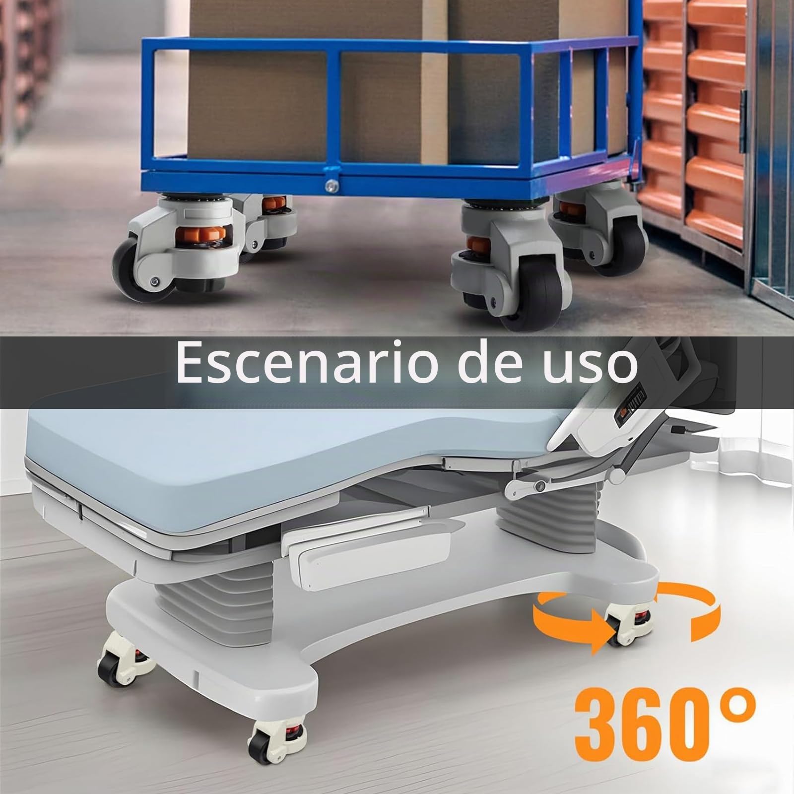 Juego de 4 Ruedas para Muebles Pesados, Capacidad Total de 2000kg Ruedas Giratorias M12 x 30mm Mover Muebles Pesados de 360 ​​Grados para Bancos de Trabajo y Muebles (2000KG)