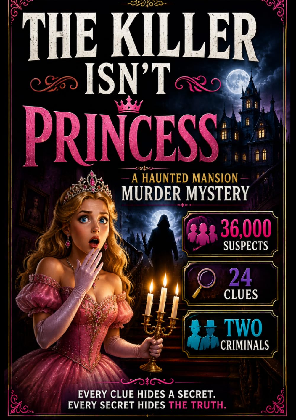 THE KILLER ISN'T PRINCESS: A HAUNTED MANSION MURDER MYSTERY 36,000 SUSPECTS 24 CLUES TWO CRIMINALS
