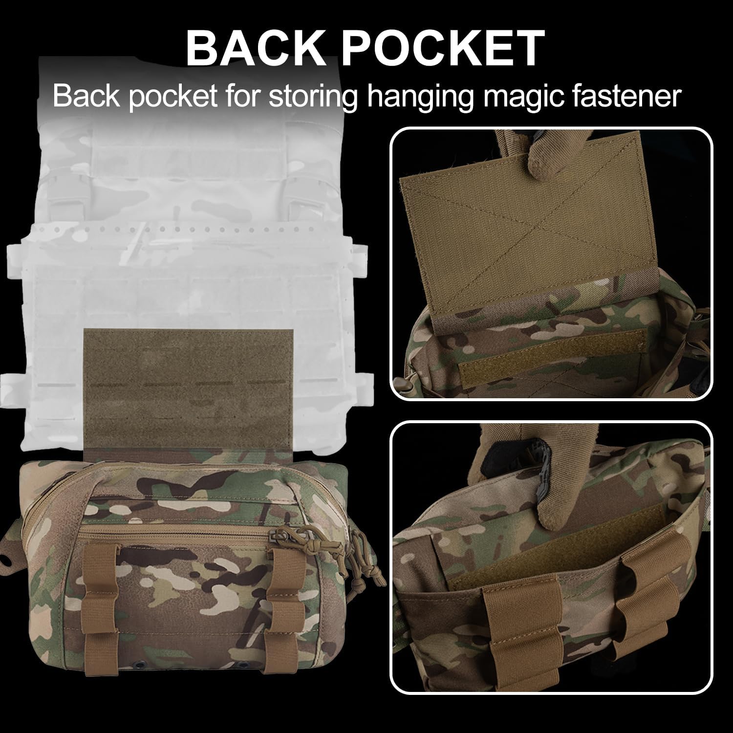 Zhongren Tactical Drop Waist Pouch Adjustable Waist Belt Bag Molle Tool Pouch with Hook and Loop for Tactical Vest Chest Rig (Camo)