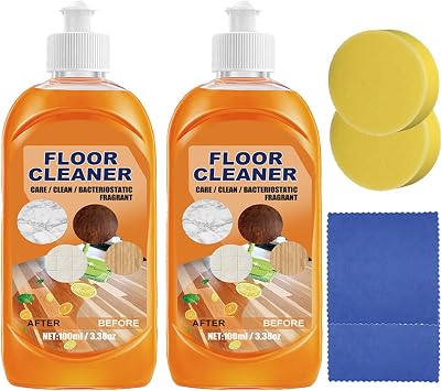 Floor Cleaner, Multipurpose Floor Cleaner Liquid, Glossy Clean Floor Cleaners, Powerful Decontamination, Household High-Performance Cleaner for Wood, Tile 2sets