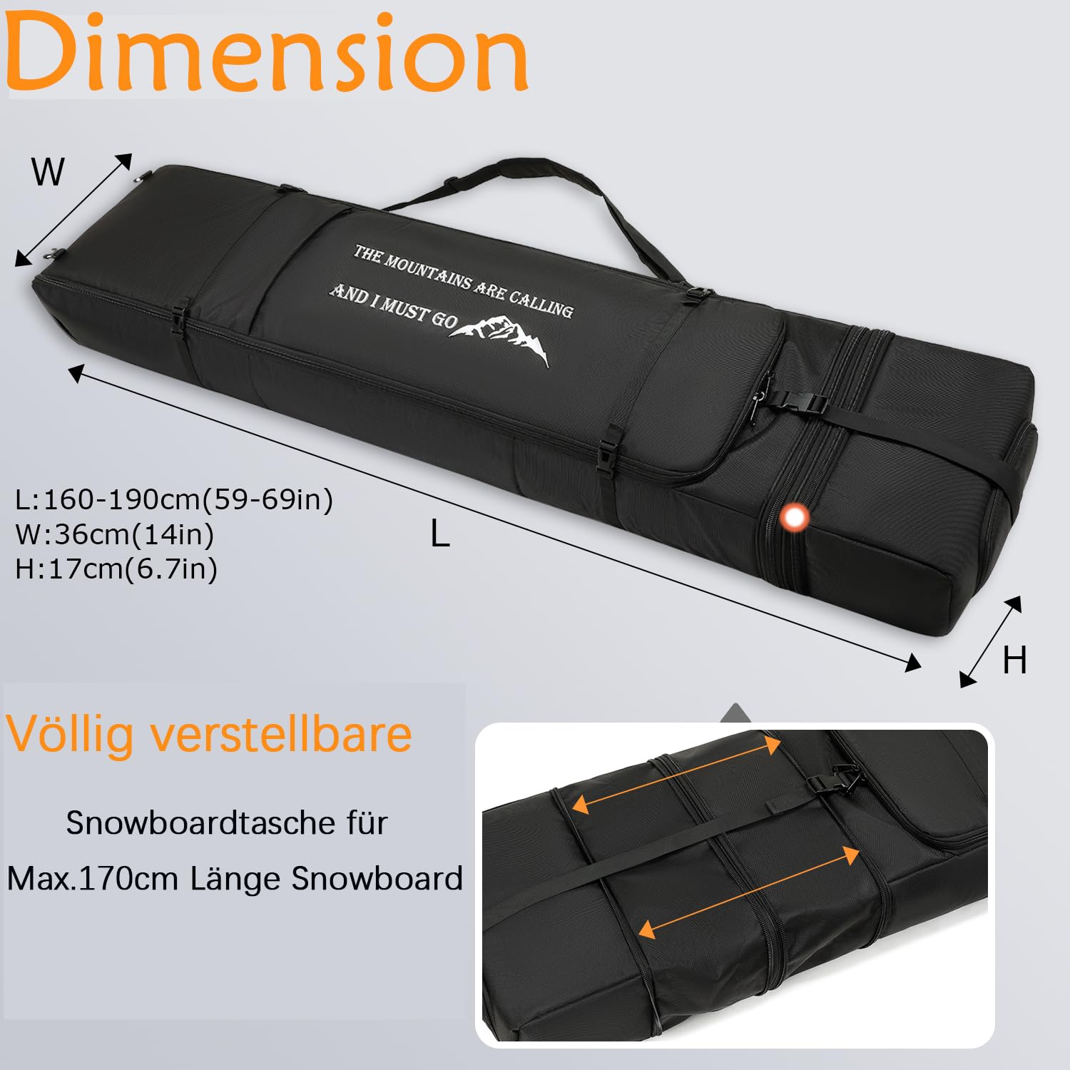 IVOL 175 cm ski-snowboard tas met wieltjes IVOL 175 cm ski-snowboard tas met wieltjes