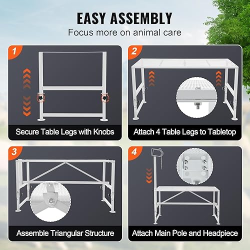 Miniatura 4 de Happybuy Livestock Stand 51x23 inches, Trimming Stand with Straight Head Piece, Goat Trimming Stand Metal Frame Sheep Shearing Stand Livestock