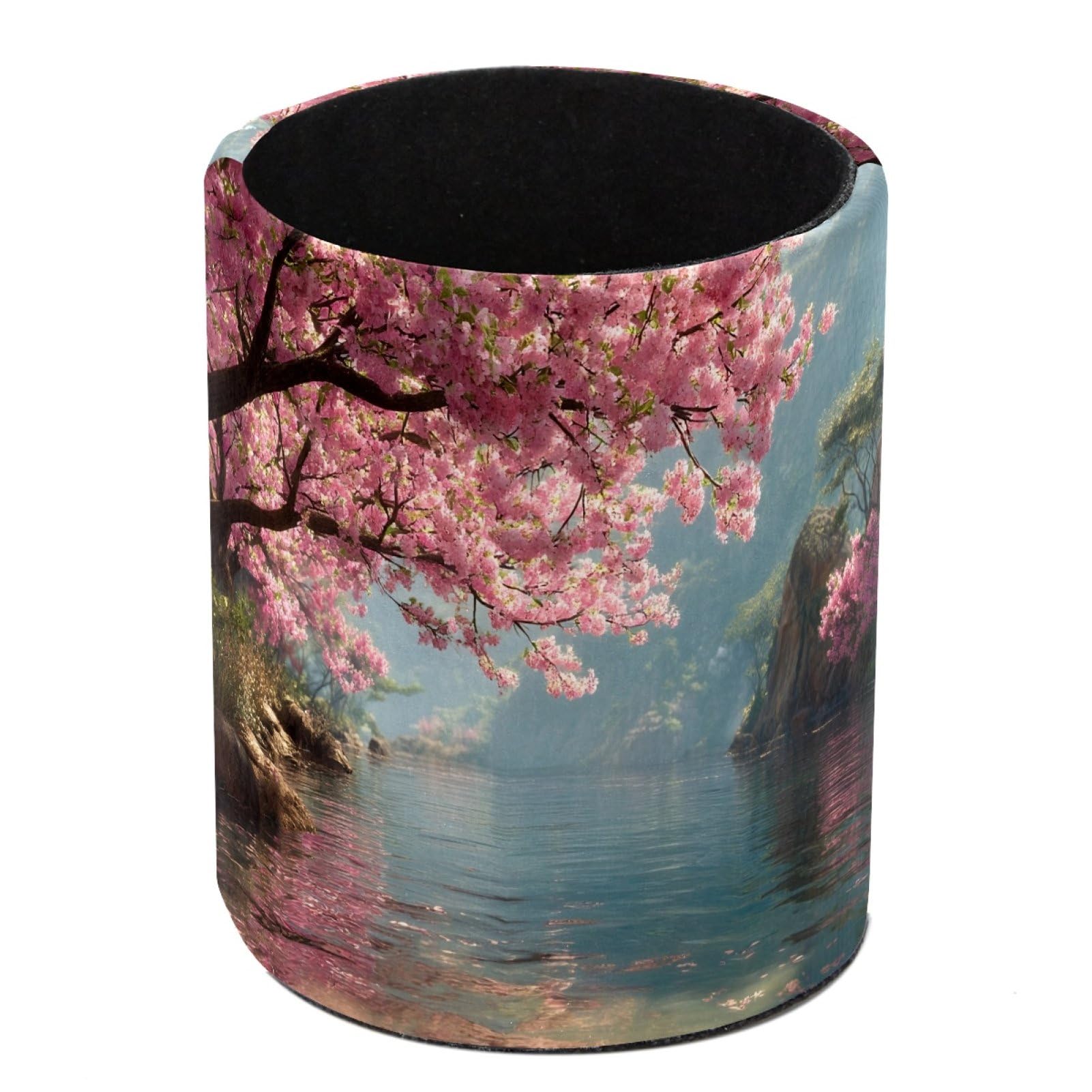 FWJZDSP Lake Cherry Blossom Pencil Cup Pen Organizer Makeup Brush Holder for Office Home Countertop Desk Accessory Storage