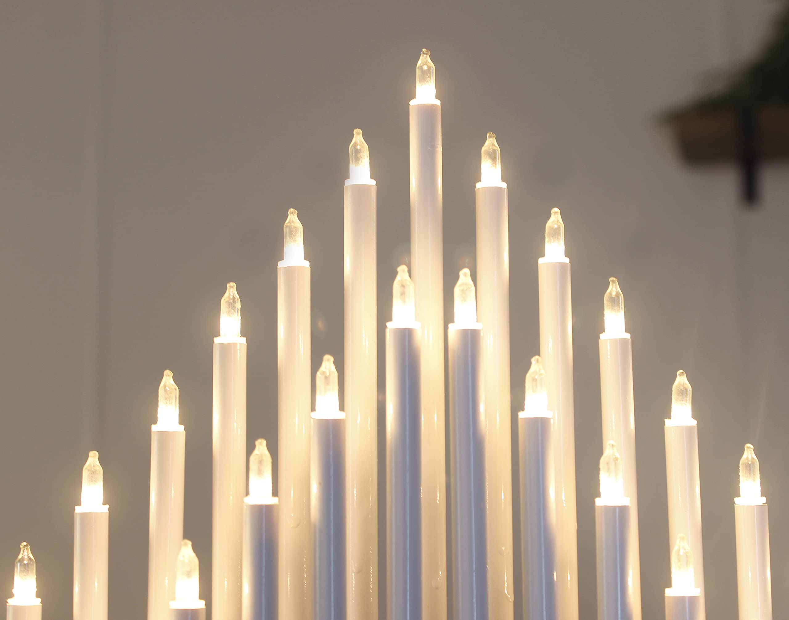 Marco Paul Weihnachts-Kerzenbrücke mit 33 künstlichen Kerzen in Pfeifenform, traditioneller Weihnachtsbogen