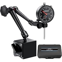 AUTOUTLET Dial Indicator with Magnetic Base Set, 0-1"/0.001" Precision Dial Indicator Gauge Kit, 80KG/176lbs Pull Force, Adjustable Indicator Stand with Storage Case for Workshop Use, 3D Printer