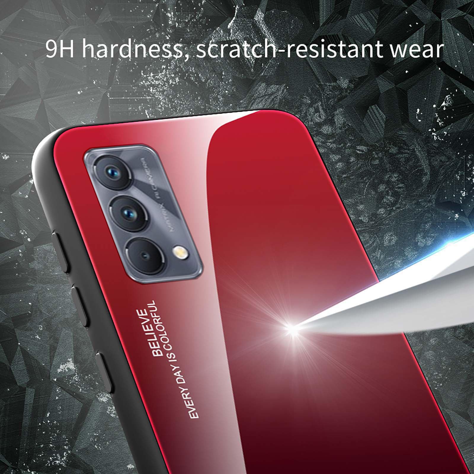 Custodia Ibrida Per Realme GT Master Edition E GT 2 + 2x Vetro Temperato - Bianco, Con Supporto Pieghevole - 3