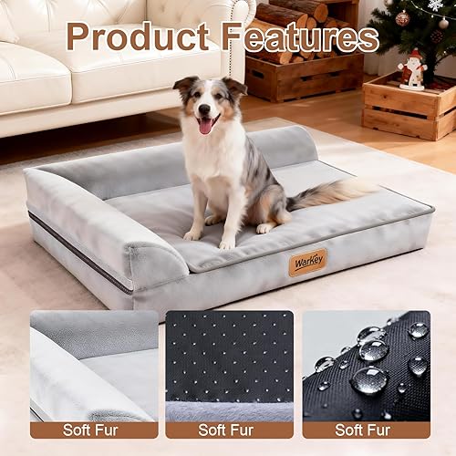 Miniatura 3 de Cama para perros de gran tamaño, sofá ortopédico para perros, cama para mascotas, cama impermeable de espuma viscoelástica, sofá cama grande para