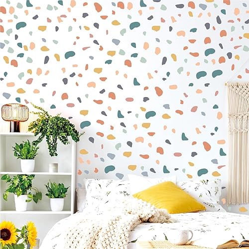 Miniatura 44 de Calcomanías de pared de margaritas bohemias, calcomanías de pared retro con flores para despegar y pegar, calcomanías florales para niños, niñas