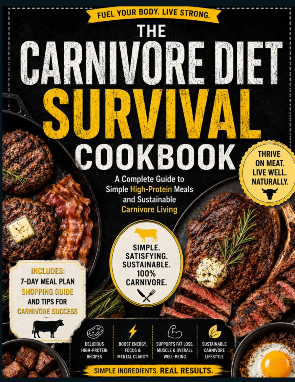 The Carnivore Diet Survival Cookbook: A Complete Guide to Simple High-Protein Meals and Sustainable Carnivore Living