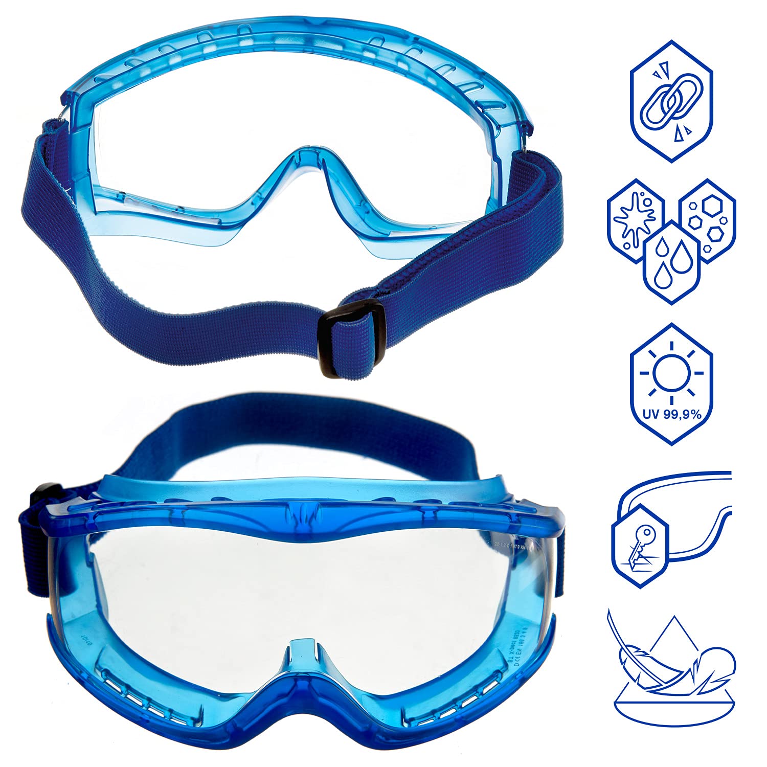 Drger Safety Goggles X-pect 8520 5 Sealed Anti-Fog & Anti-Scratch Eye Protective Spectacles for Professional or Personal Use, Labs, Chemical Work | 5 paires - Image 2