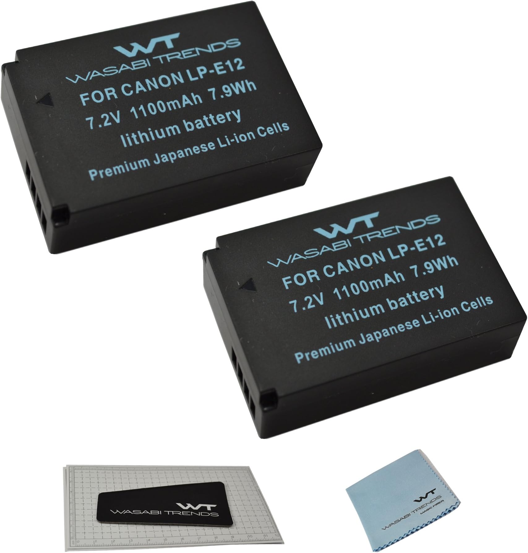 (2Pack) WT Nixxell Battery for Canon LP-E12,LC-E12 and Canon EOS-M, EOS-M2, EOS M10, EOS Rebel SL1, EOS 100D (Fully Decoded)