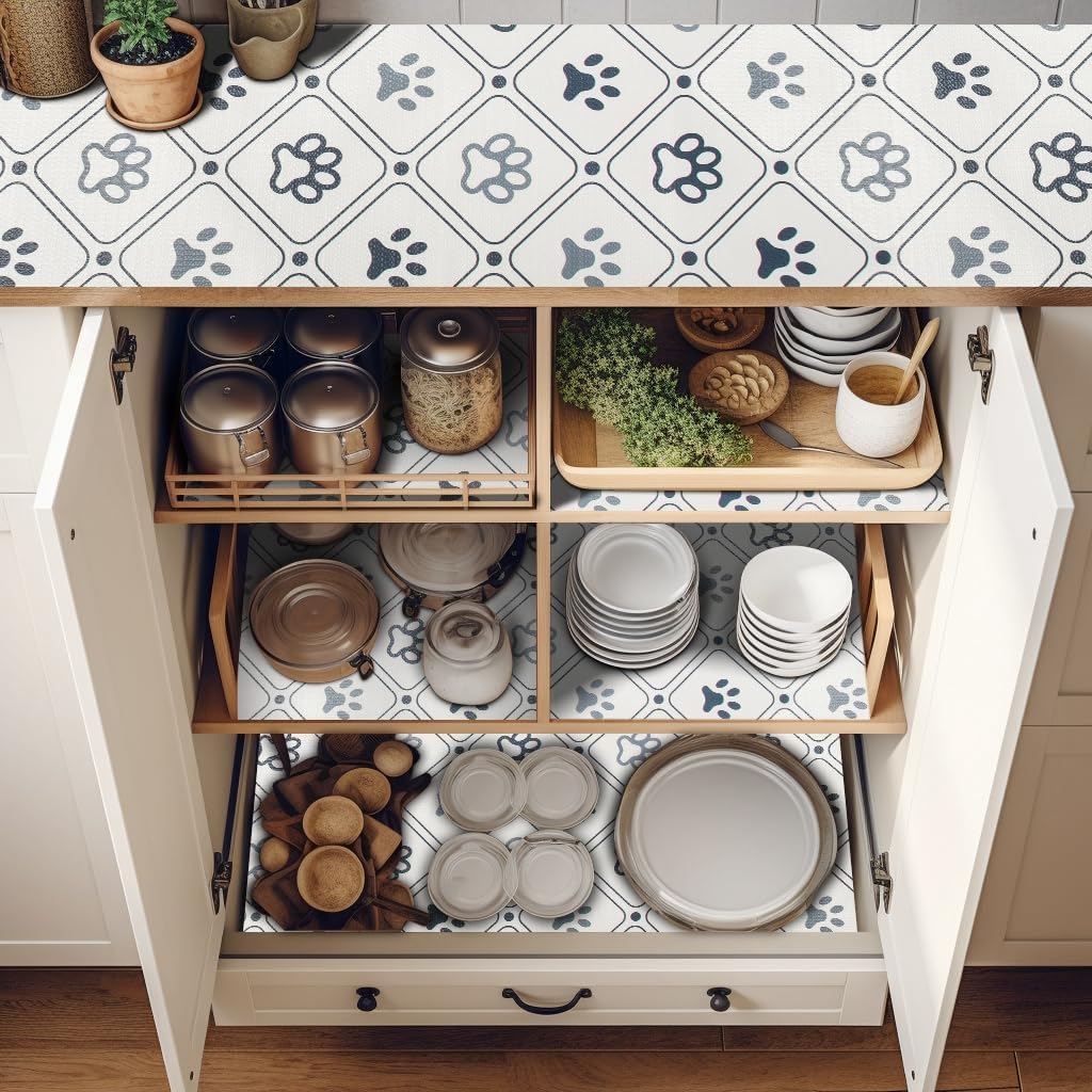 Bulk Shelf Liner 18" W x 288" L Cupboard Liner Shelving Paper for Cabinets and Drawers Pantry Shelf Liners for Kitchen Cabinets Non-Adhesive