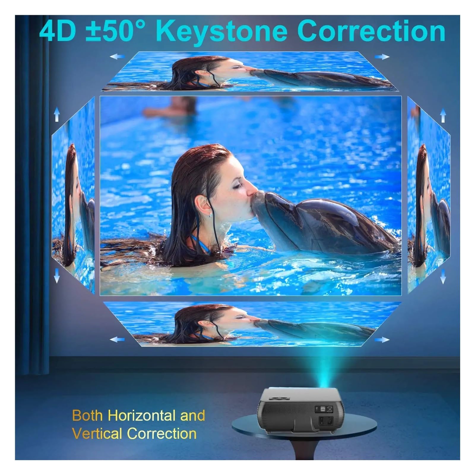 Proiettore P20 10000 Lumen Videoproiettore Full HD 1080P Nativo Supporto 4K Home Theater Mini Portatile Proiezione Ad Alta Definizione