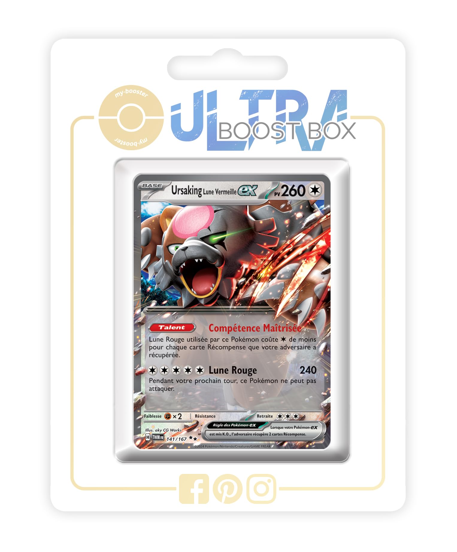 My-booster Pokémon Karten Box SV035-FR-UB-038 – 10 Französische Karten, Feunard Ex, Ultraboost
