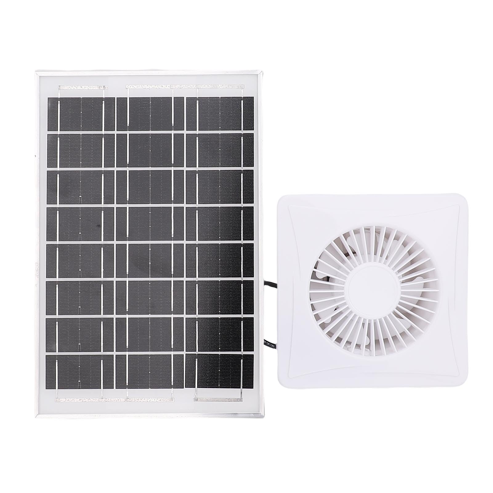 Bewinner Ventilatore di Scarico Ad Energia Solare, Pannello Solare da 6 W e Ventola di Ventilazione da 4 Pollici per Serra, Pollaio, Capannone, Cuccia per Animali Domestici