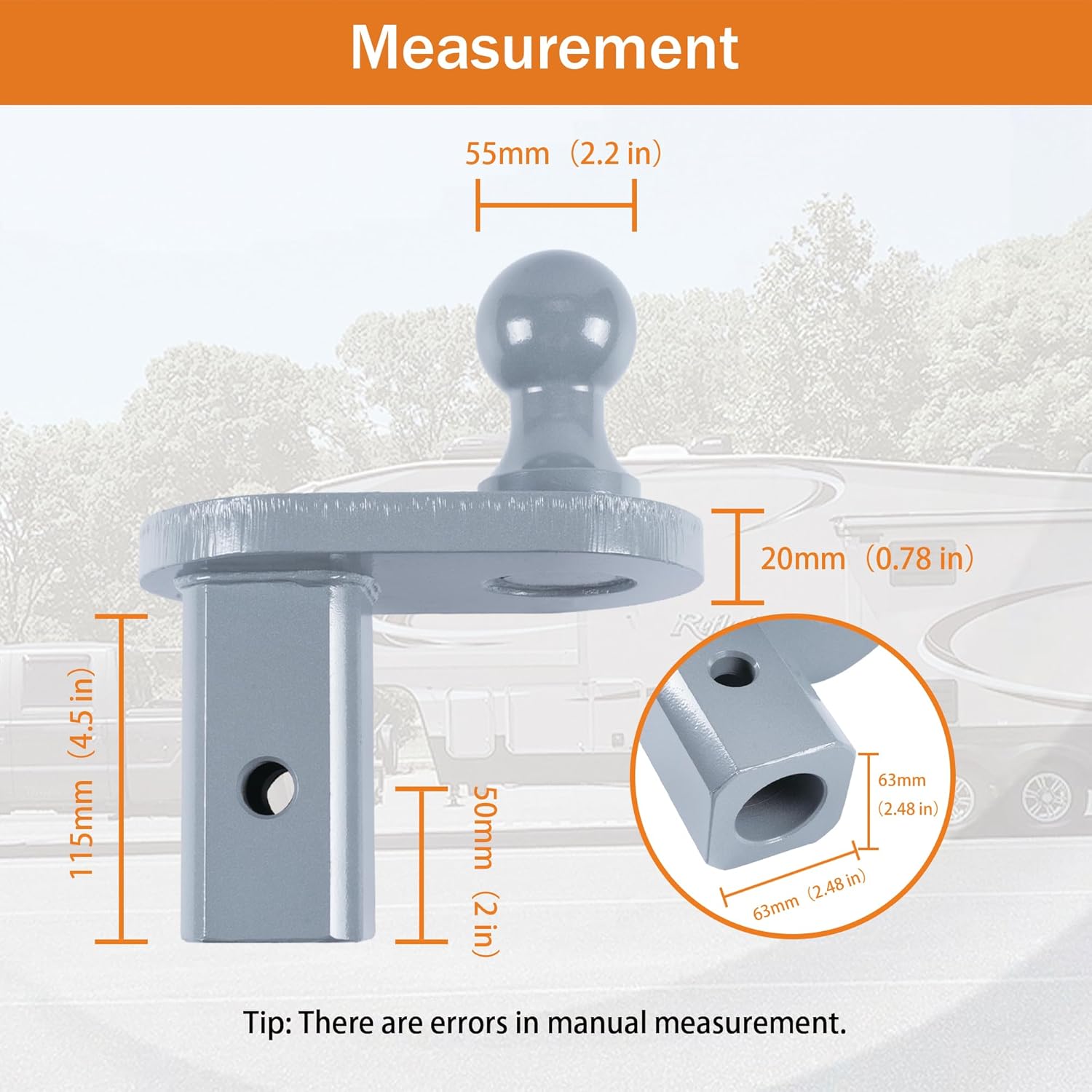 GNXA4085 Gooseneck Hitch Ball Extender Fits for B&W Turnoverball Gooseneck Trailer Hitches,Heavy Duty Gooseneck Extender for Flatbed Trailer RV,4" Offset,2-5/16" Diameter,20000 LB GTW/5000 LB VTW