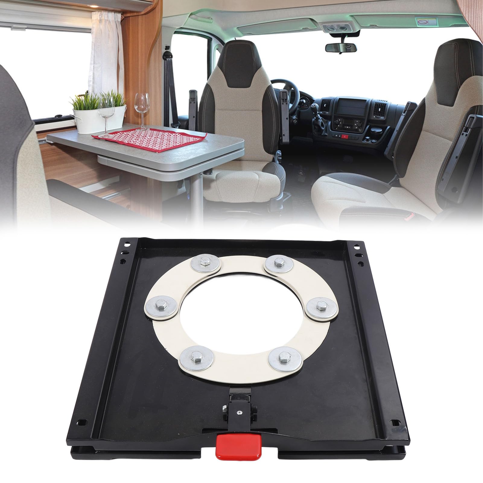 Generic Obrotowa Podstawa Fotelika Samochodowego Stal Walcowana na Gorąco Obrotowa Podstawa Siedziska RV Obrót o 360 Stopni Wytrzymałe Wsparcie dla Pojazdu Użytkowego Ducato 2007 Dalej
