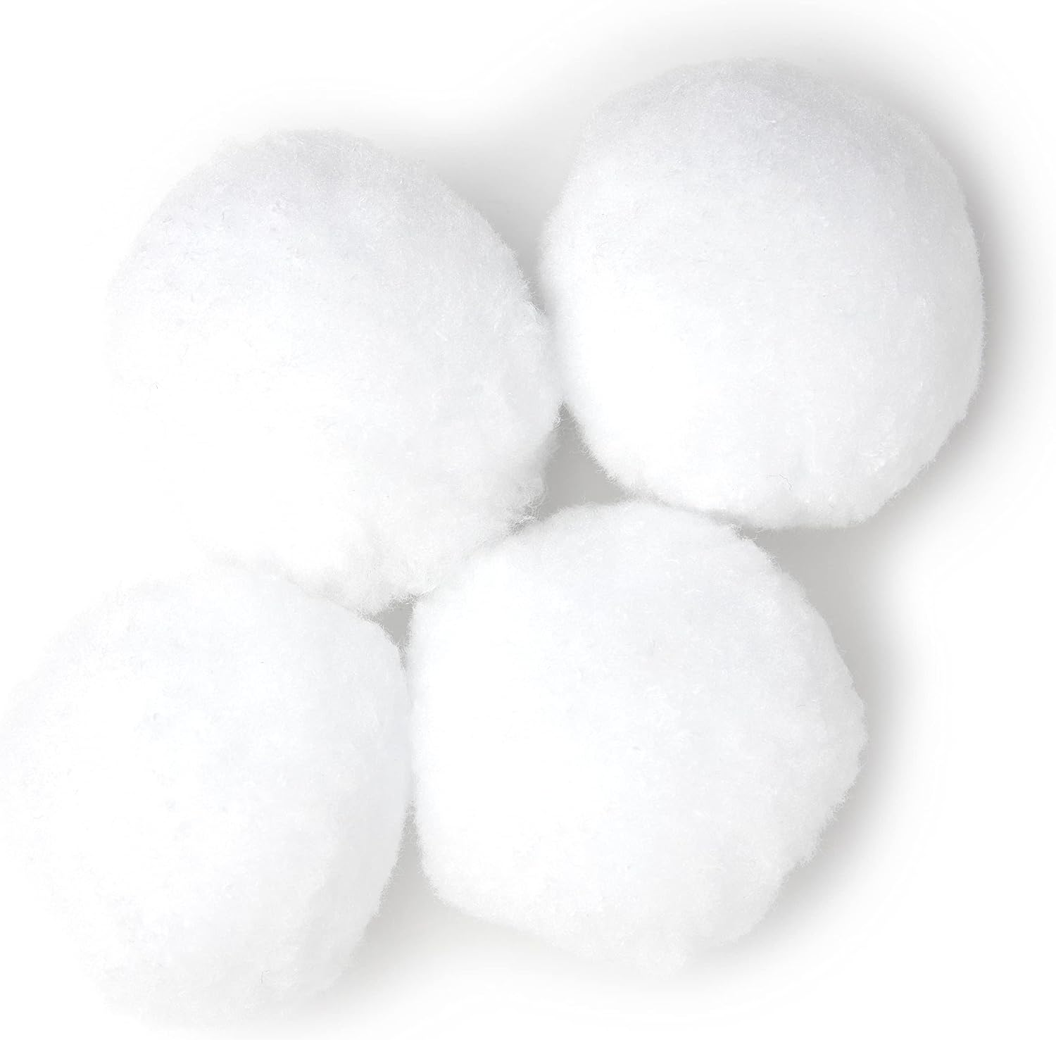 Cousin DIY White 3 inch Poms, 4 Pack,40000773