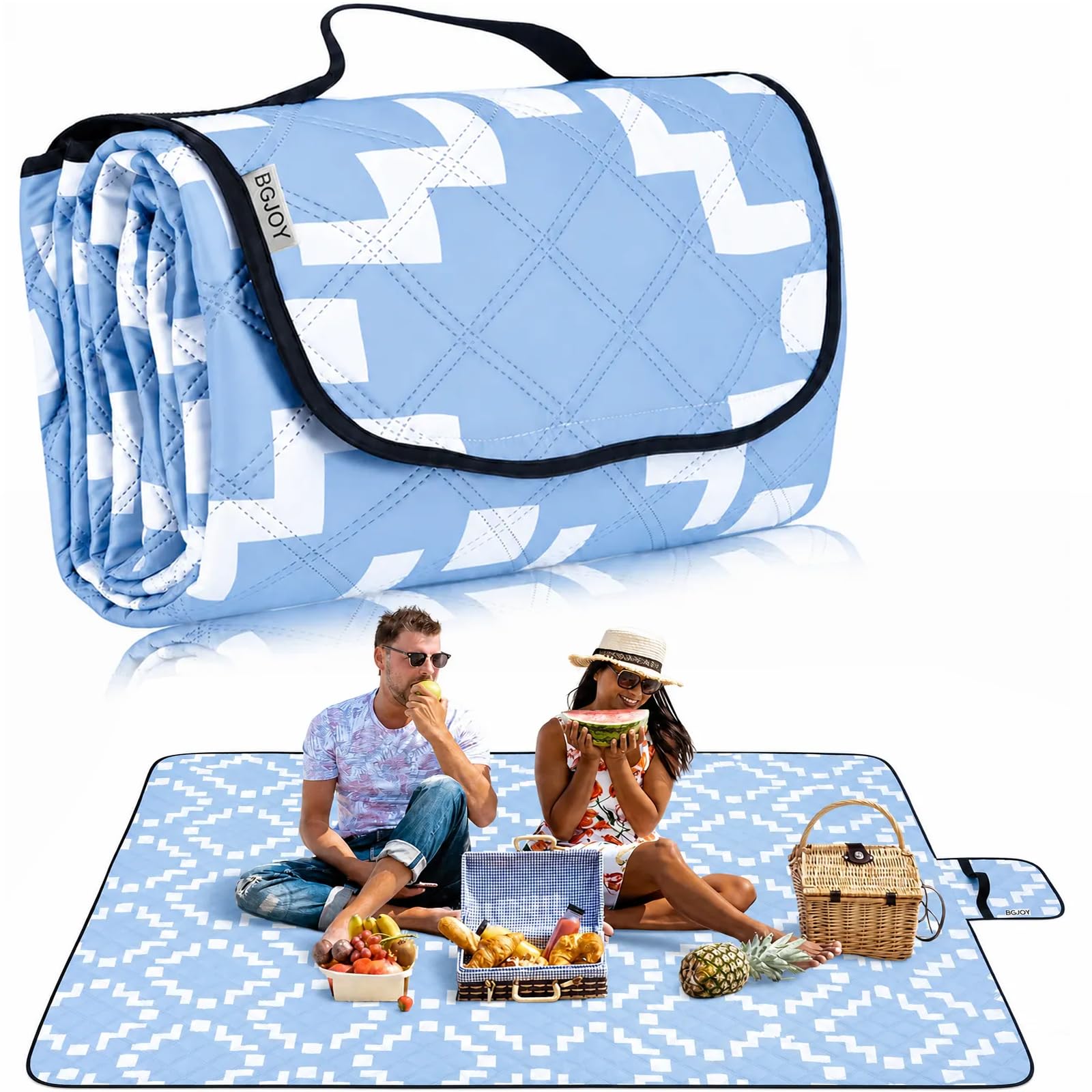 Grande coperta da picnic coperta da spiaggia impermeabile a prova di sabbia coperta da esterno pieghevole tappetino da spiaggia senza sabbia tappetino da picnic con tracolla leggera tappetino da