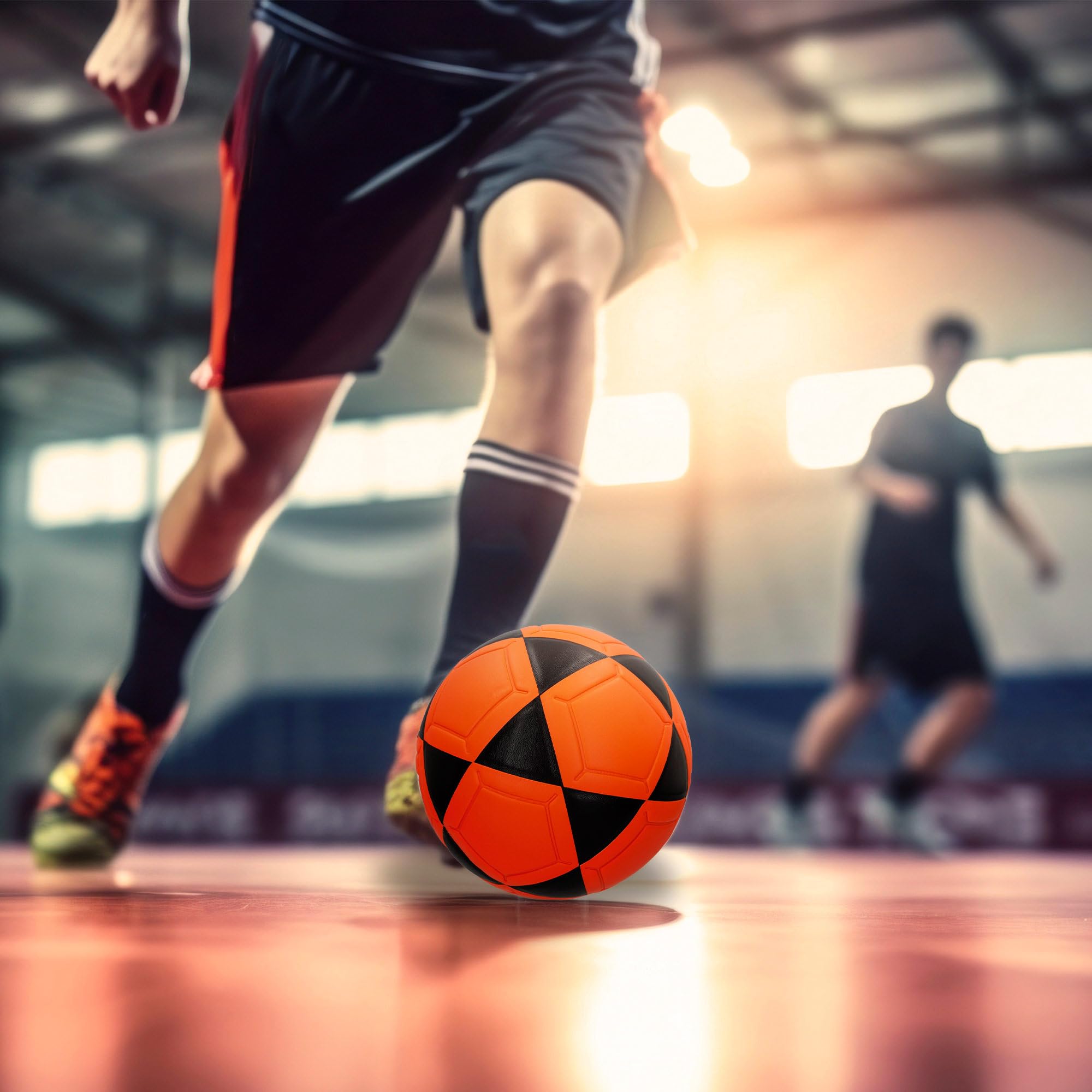 AKTIVE Balón de Fútbol Sala PVC Talla 3 230-250g D18 cm Naranja y Negro