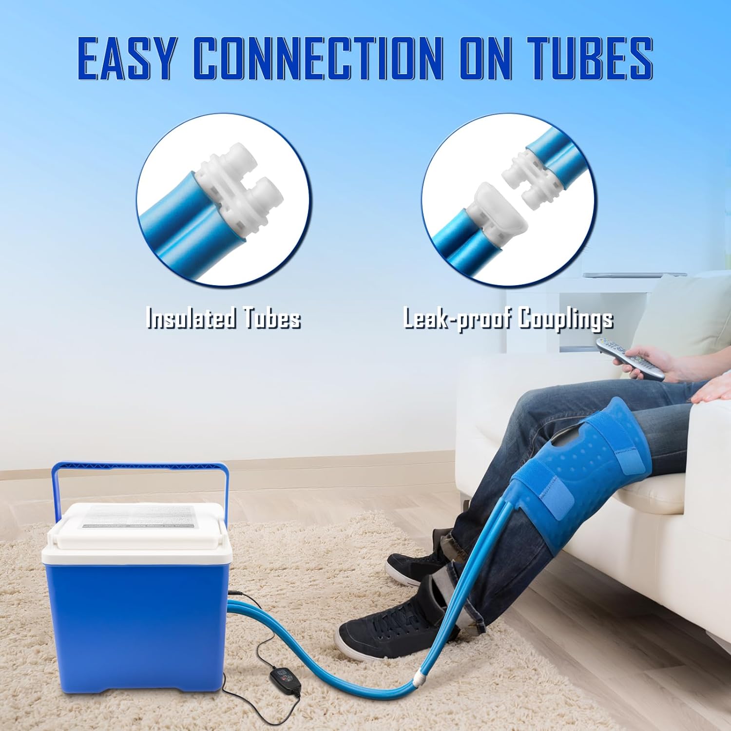 review Cold Ice Machine Therapy System with Digital Timer, Knee/Joint Pad, Cooling Reservoir and Quiet Bump, for Post-Surgery and Post-Trauma Pain Relief
