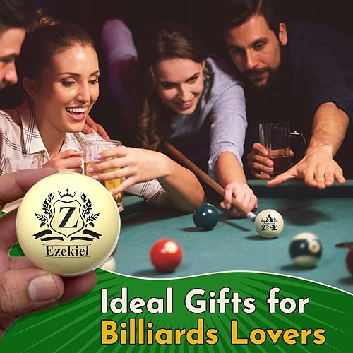 Miniatura 7 de Bola de billar personalizada con bolsa, graba texto o logotipo, monograma personalizado de 2.244 in, regalos de cumpleaños para papá, marido,