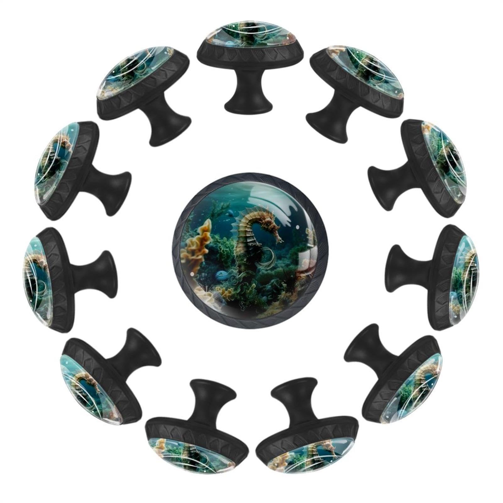 Boutons de tiroir en verre cristal corail - Poignées rondes de meuble