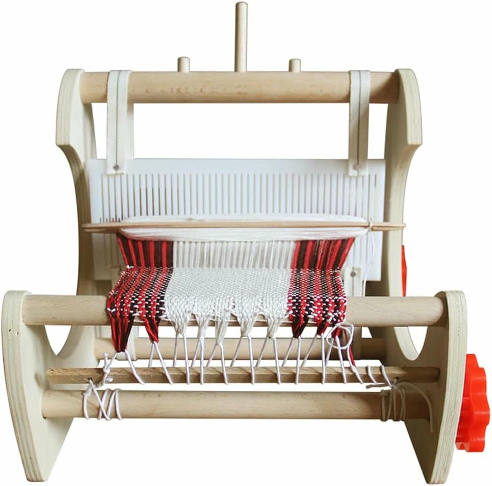 Kit Telaio per Tessitura in Legno, Telaio per Tessitura Multiuso in Legno Regolabile, Macchina per Maglieria a Mano, con Filati, aste, pettini e navette, per Principianti e Bambini