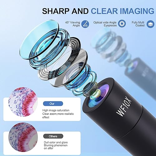 Miniatura 3 de Microscopio para adultos y niños, microscopio compuesto de alta potencia 40X-2500X para estudiantes, laboratorio escolar y escuela en casa, cuenta