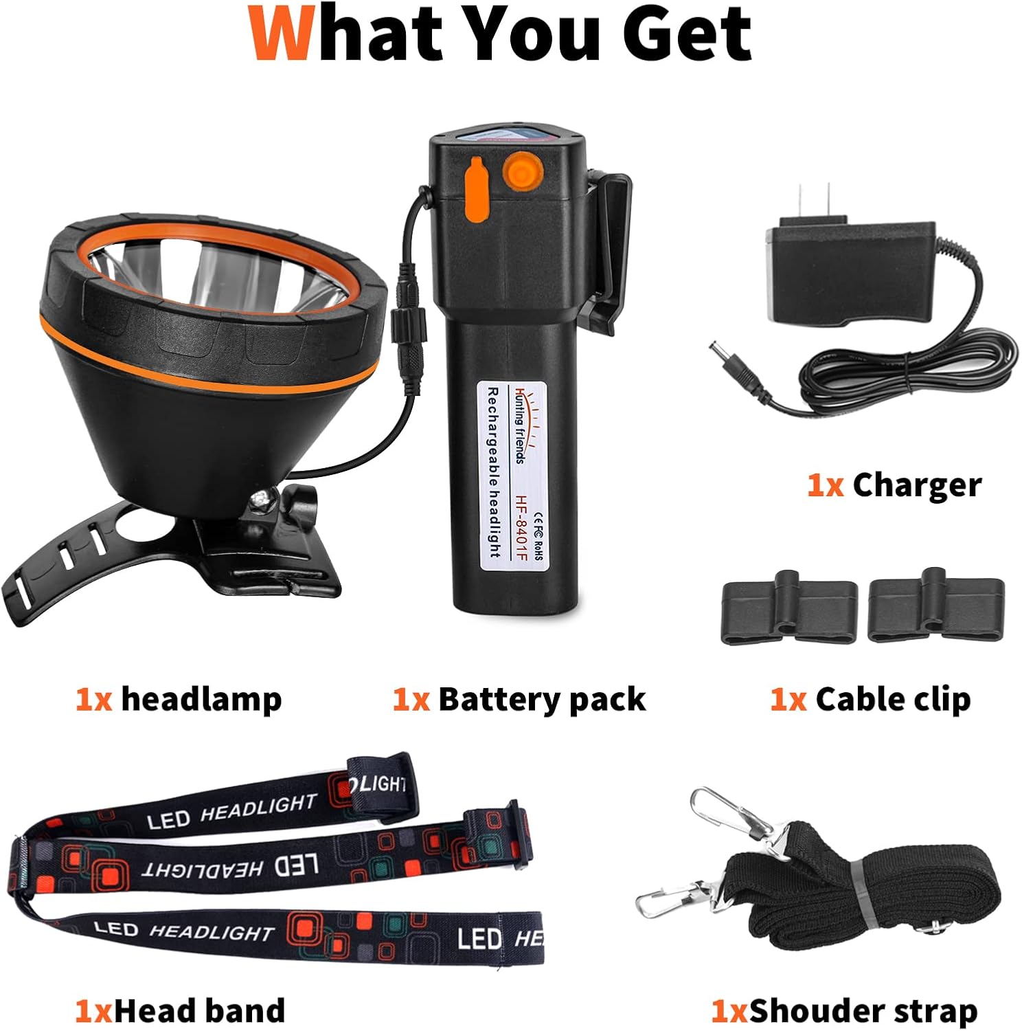 Super Bright LED Coon Hunting Headlamp - High Lumen Rechargeable Waterproof Headlight, Long-Range Beam Searchlight for Hunting, Fishing, Outdoor, Camping, Durable Adjustable Head Torch, Hands-Free