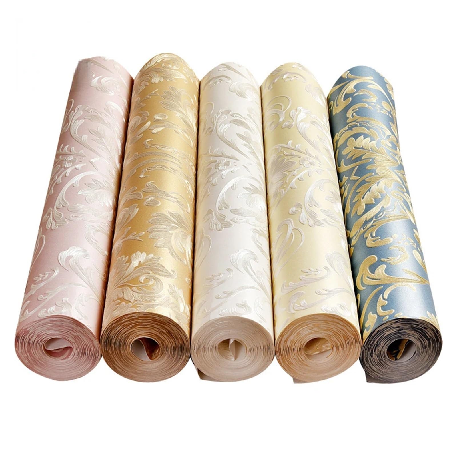 Papier Peint Textile Papier Peint Floral 3D For Chambre De Fille, Autocollant Texturé, Décoration D'intérieur En Rouleaux(White,10m(width 53cm))
