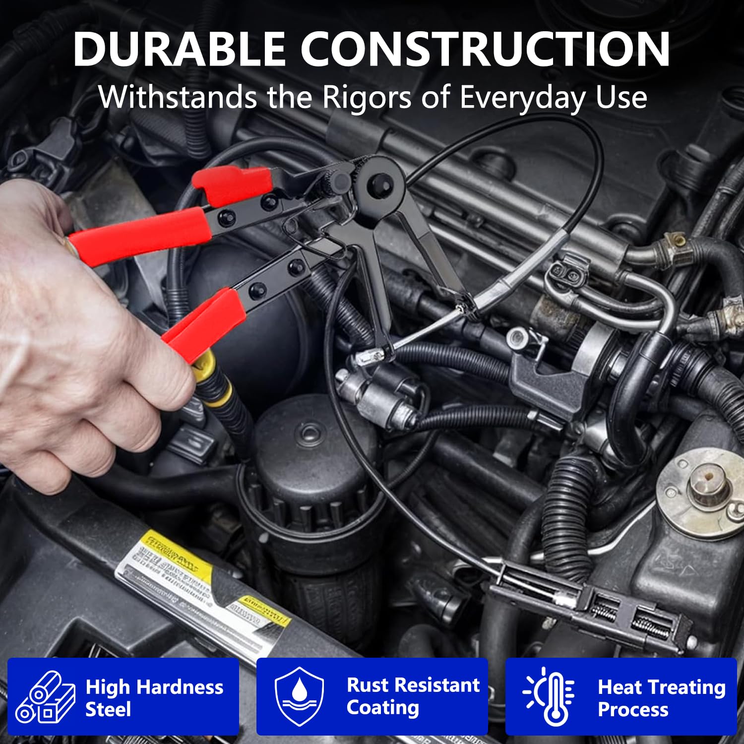 ZKTOOL Juego de 16 alicates de abrazadera de manguera, herramienta de extracción de abrazadera de manguera flexible, adecuado para divisores de conectores de terminales automotrices, reemplazo de