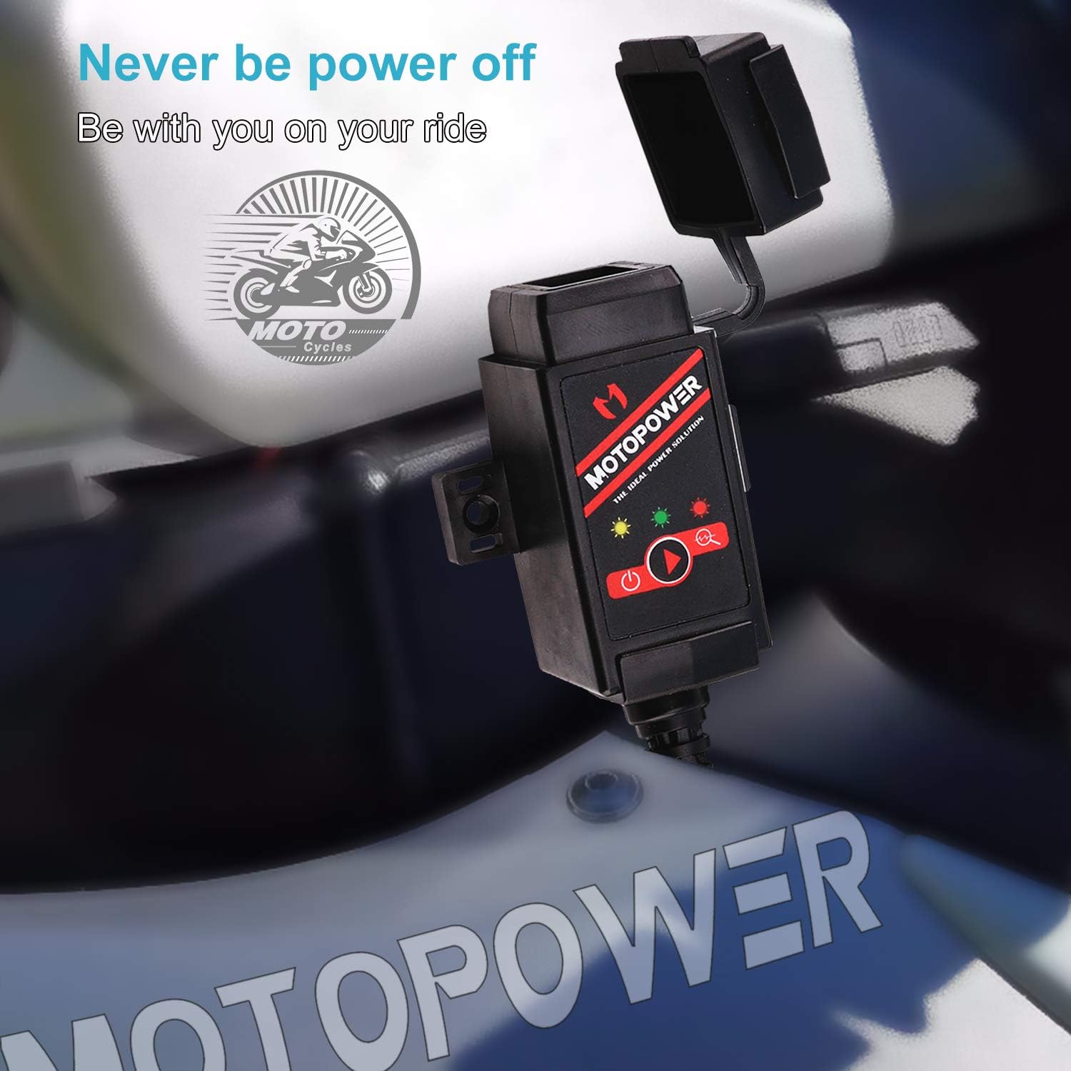 MOTOPOWER MP0608A mounted on a motorcycle