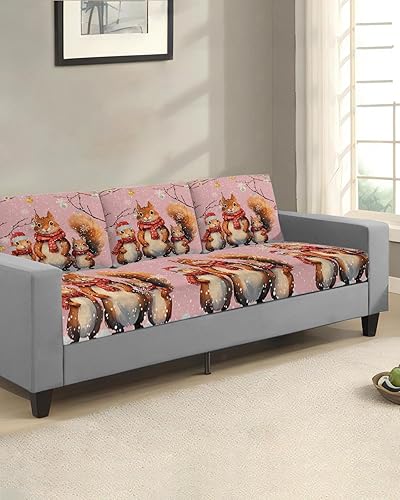 Miniatura 10 de Fundas de cojín elásticas de Navidad para sofá, seccional, individual, en forma de T, protector para muebles con parte inferior elástica, bolas